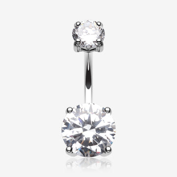 Brilliant Gem Sparkle Belly Ring-Clear Gem